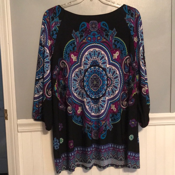 Plus size boho print top 22/24 - Picture 5 of 6